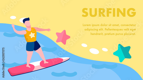 Extreme Water Sports Flat Vector Banner Template