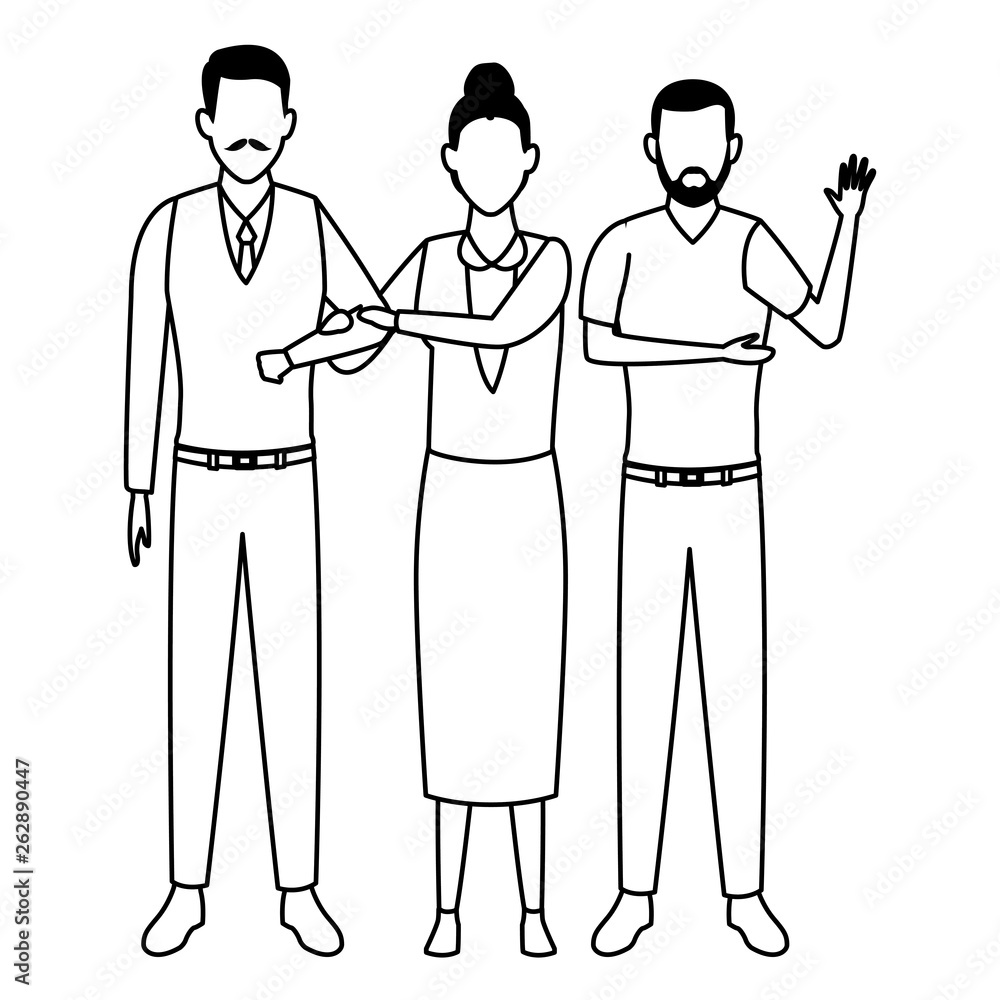family avatar cartoon character in black and white family avatar cartoon character in black and white