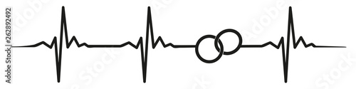 Wedding rings marriage heartbeat #isoliert #vektor - Hochzeit Ehe Ringe Heirat Herzschlag