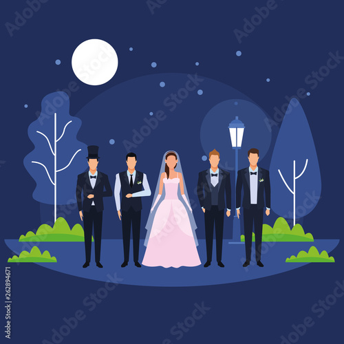 people dressed for wedding