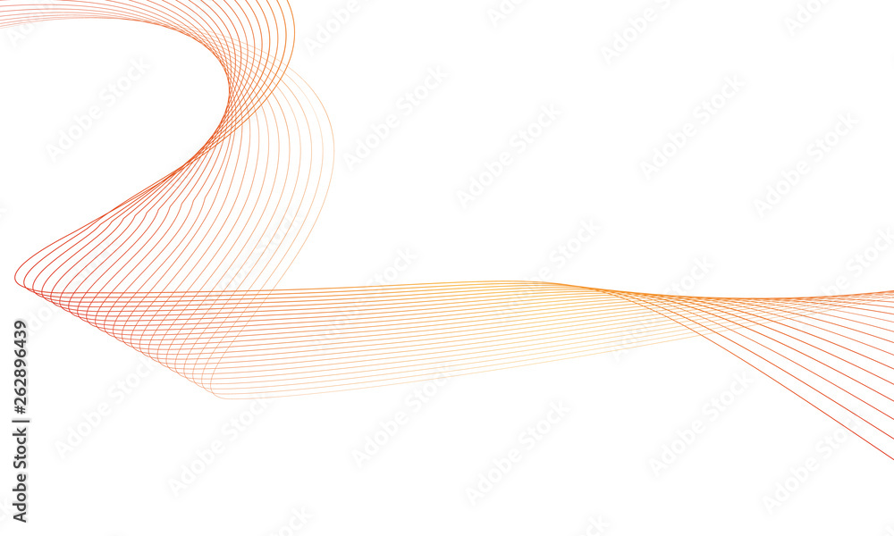 Fototapeta premium Abstract colorfull wave element for design. Digital frequency track equalizer. Stylized line art background.Vector illustration.Wave with lines created using blend tool.Curved wavy line, smooth stripe