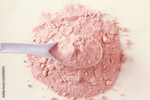 fine natural mineral Himalayan pink rock Salt also known as black salt or sanchal salt in spoon