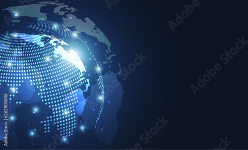 Global network connection. World map point and line composition concept of global business. Vector Illustration