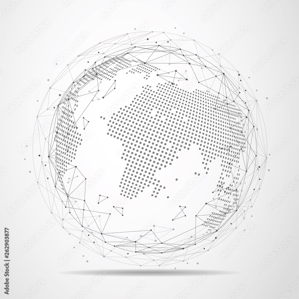Global network connection. World map point and line composition concept ...