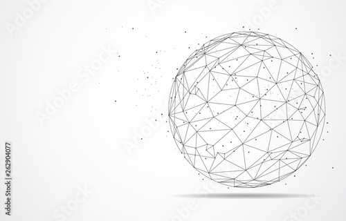 Global network connection. World map point and line composition concept of global business. Vector Illustration