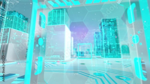 Escherichia Coli with medical digital technology concept