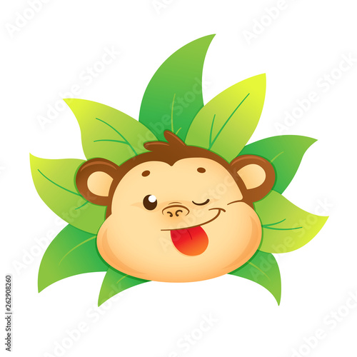 Smiley funny monkey face