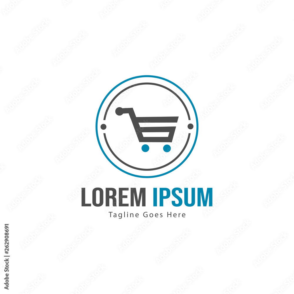 Shopping logo template design. Shopping logo with modern frame isolated on white background Shopping logo template design. Shopping logo with modern frame isolated on white background