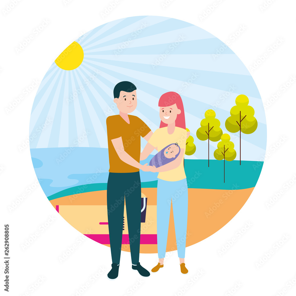 family people outdoors