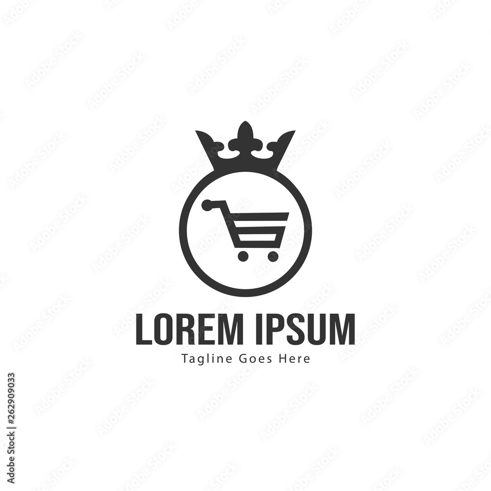 Shopping logo template design. Shopping logo with modern frame isolated on white background