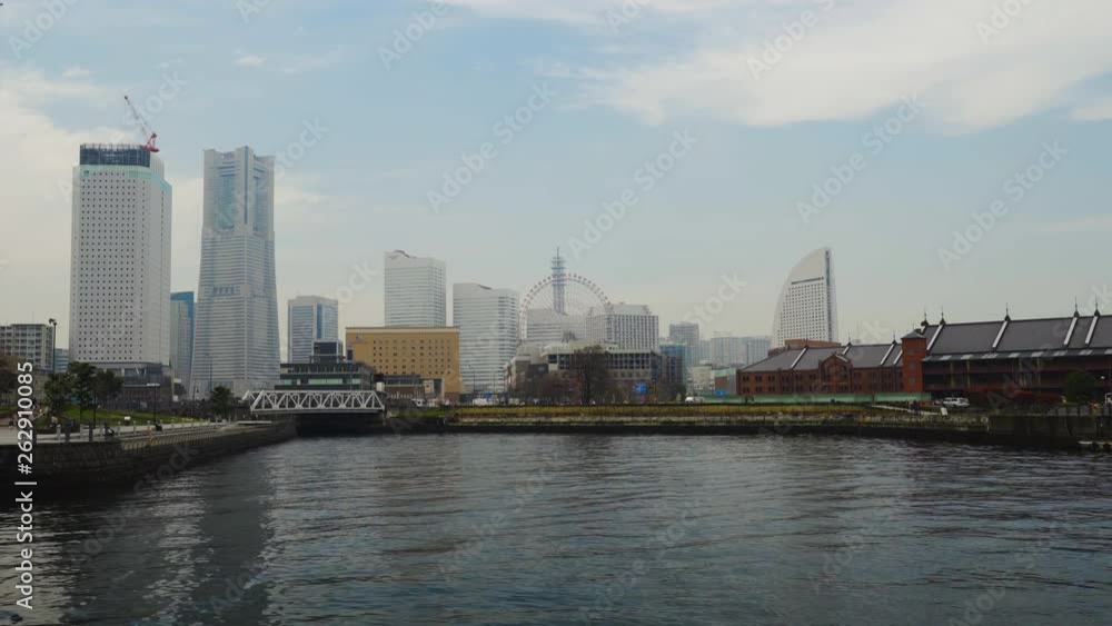 skyline of Minatomirai, view from the bay in Yokohama city, Japan skyline of Minatomirai, view from the bay in Yokohama city, Japan