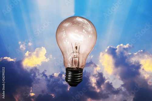 light bulb on white background