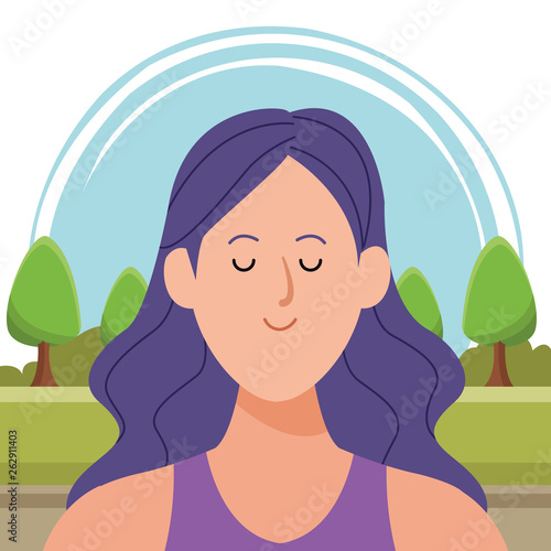 woman portrait avatar cartoon character