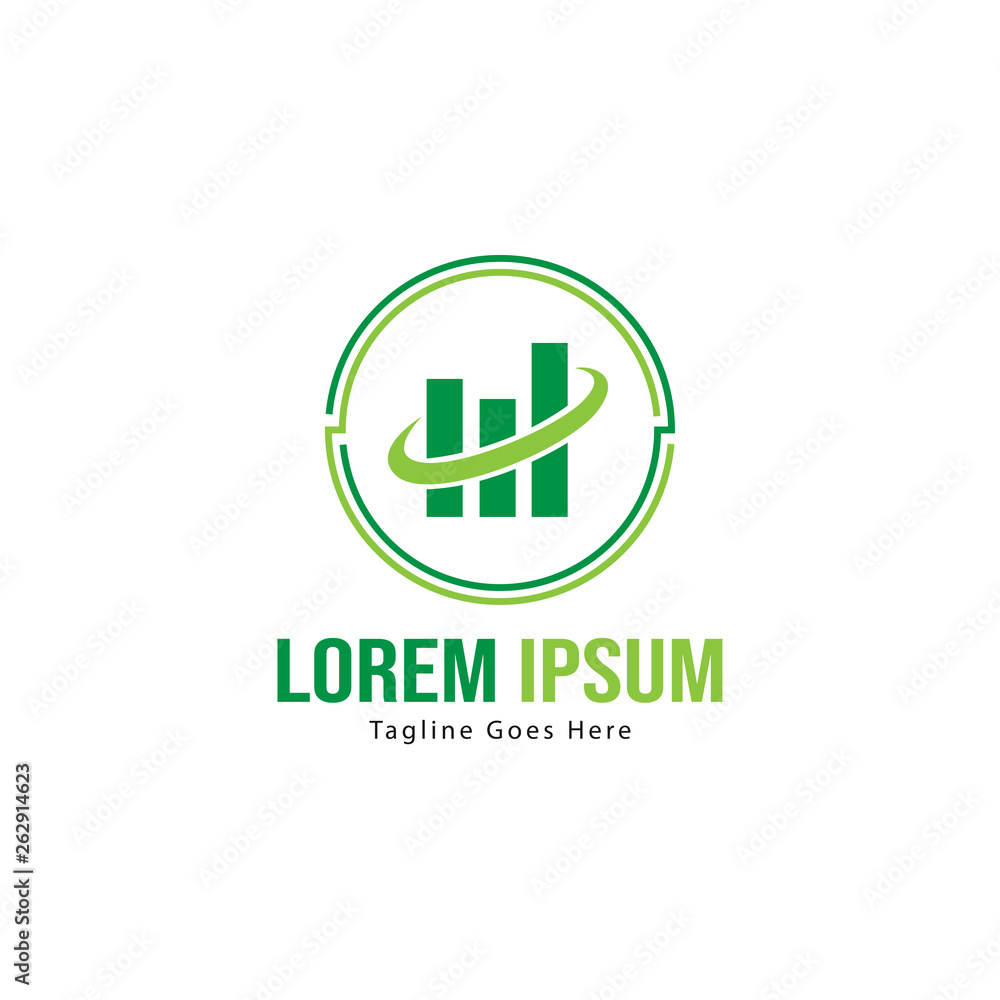 Chart logo template design. Chart logo with modern frame isolated on white background Chart logo template design. Chart logo with modern frame isolated on white background