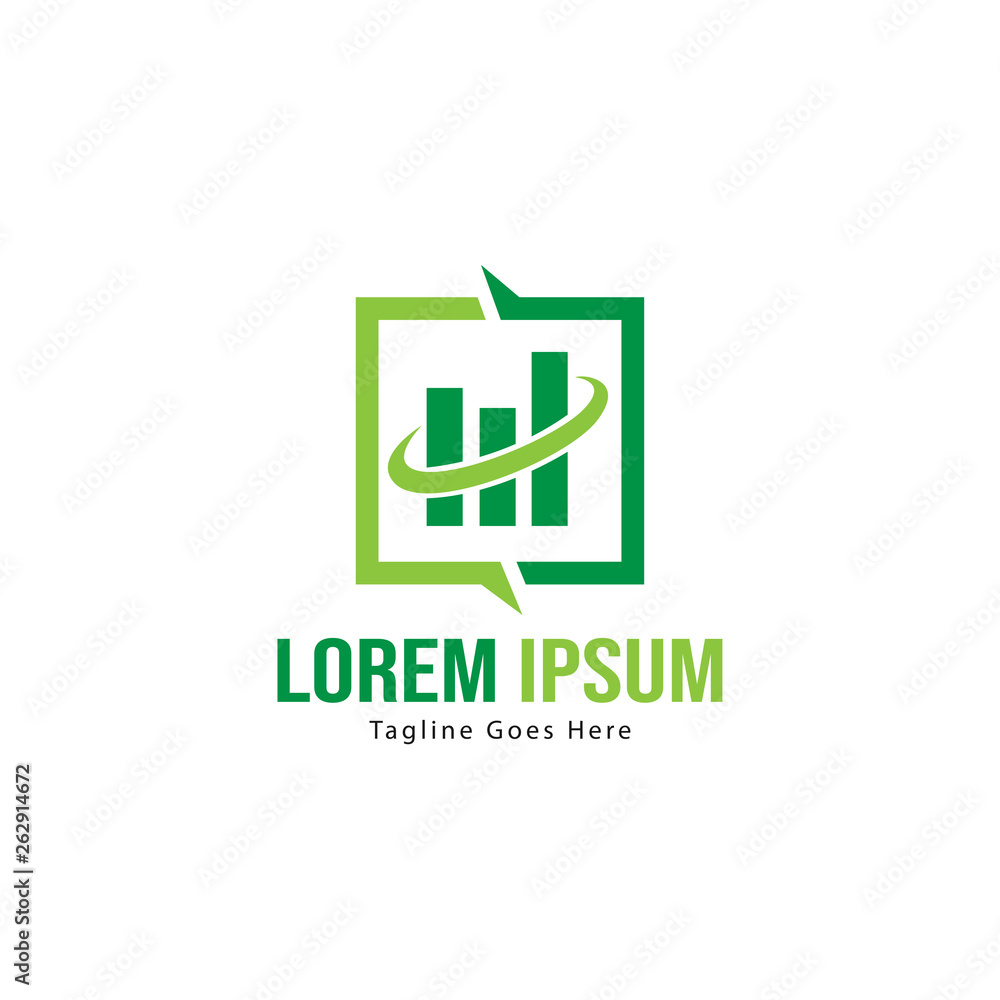 Chart logo template design. Chart logo with modern frame isolated on white background Chart logo template design. Chart logo with modern frame isolated on white background