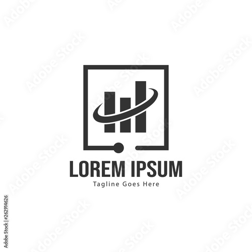 Chart logo template design. Chart logo with modern frame isolated on white background