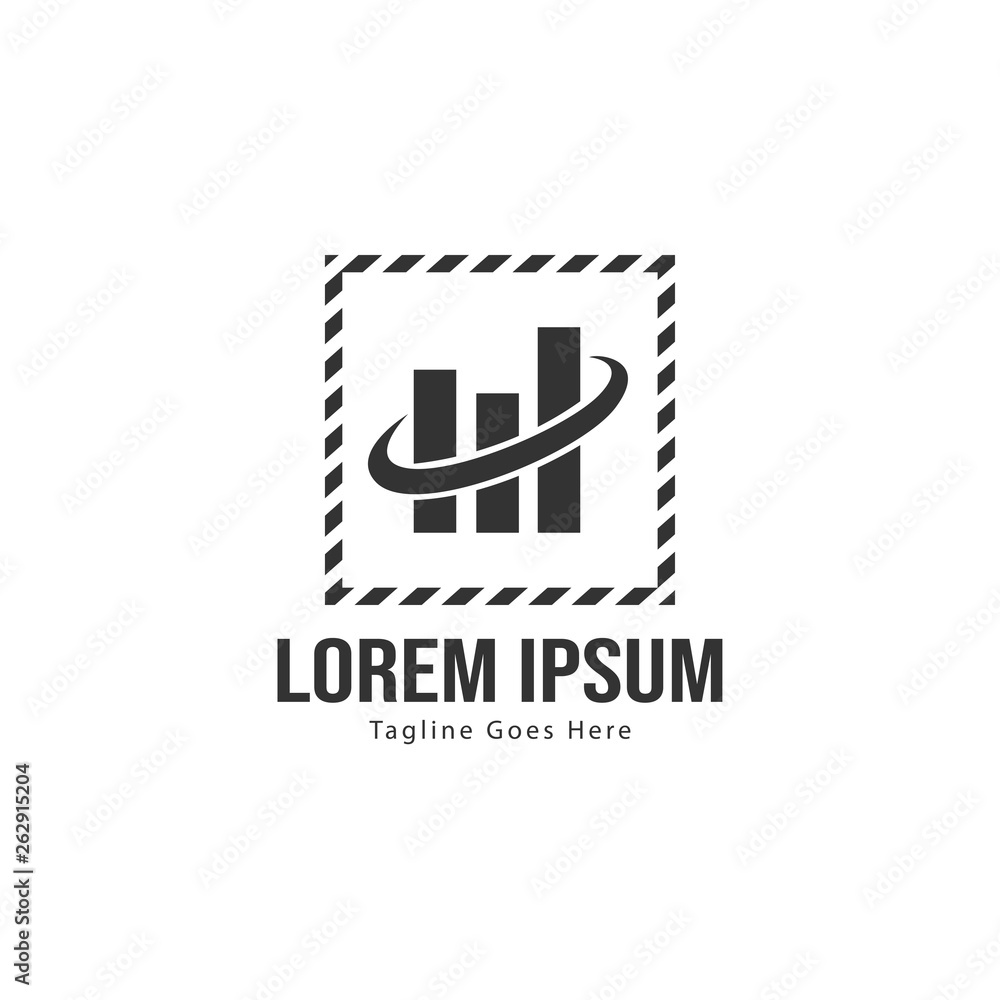 Chart logo template design. Chart logo with modern frame isolated on white background Chart logo template design. Chart logo with modern frame isolated on white background