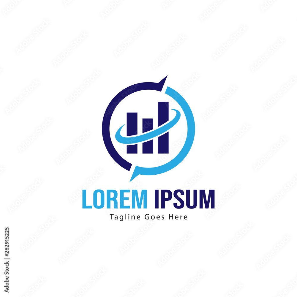 Obraz premium Chart logo template design. Chart logo with modern frame isolated on white background