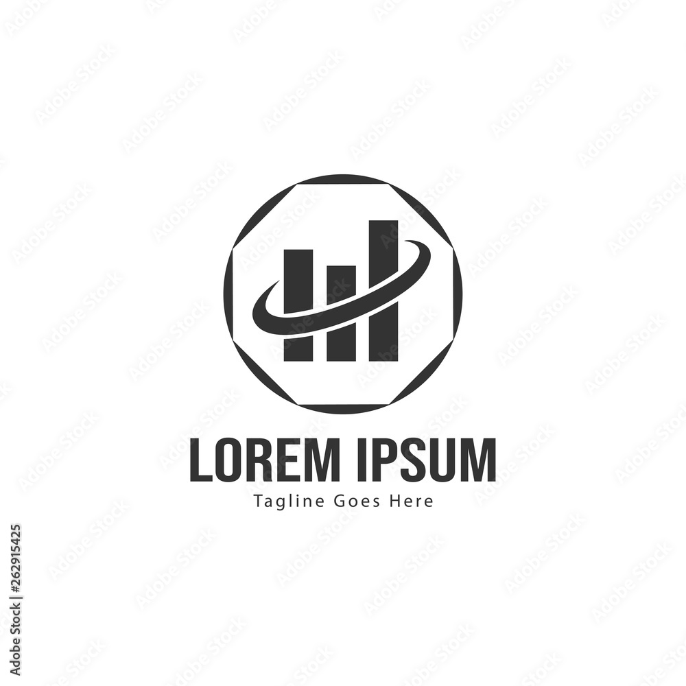 Chart logo template design. Chart logo with modern frame isolated on white background Chart logo template design. Chart logo with modern frame isolated on white background
