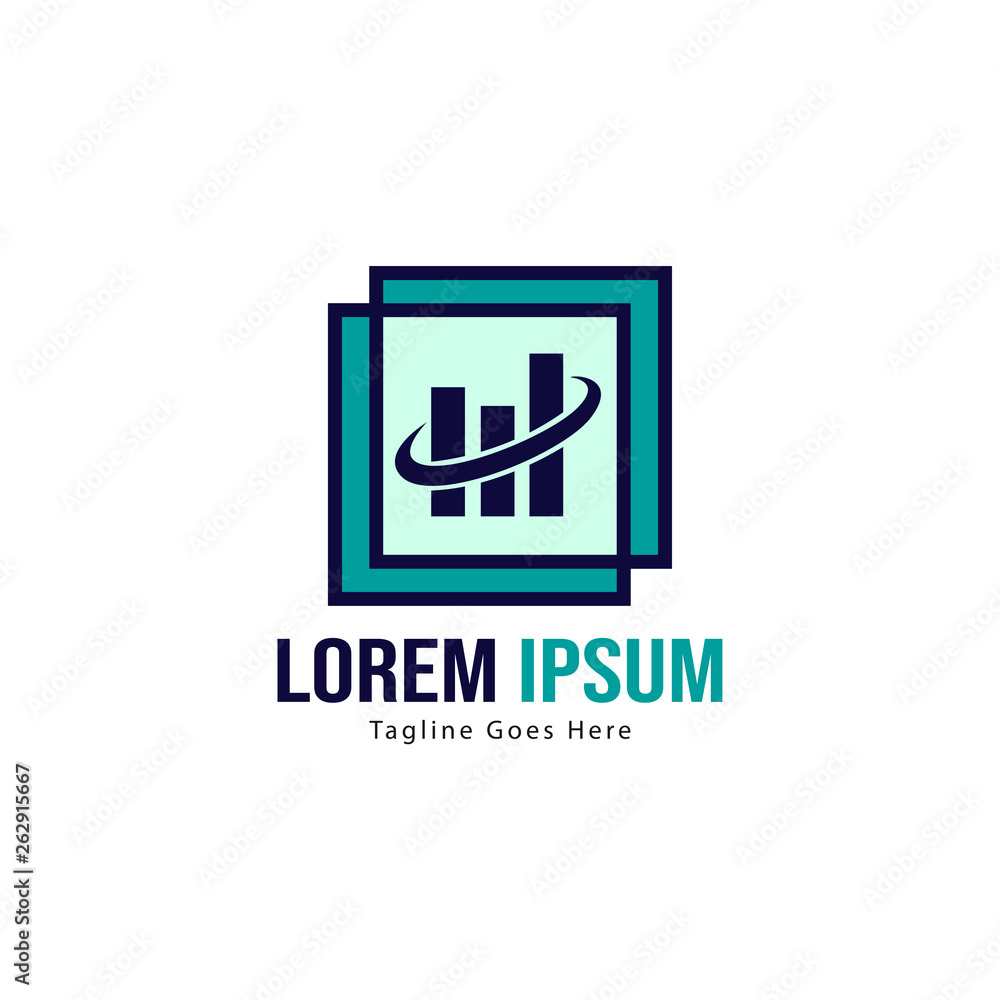 Chart logo template design. Chart logo with modern frame isolated on white background Chart logo template design. Chart logo with modern frame isolated on white background