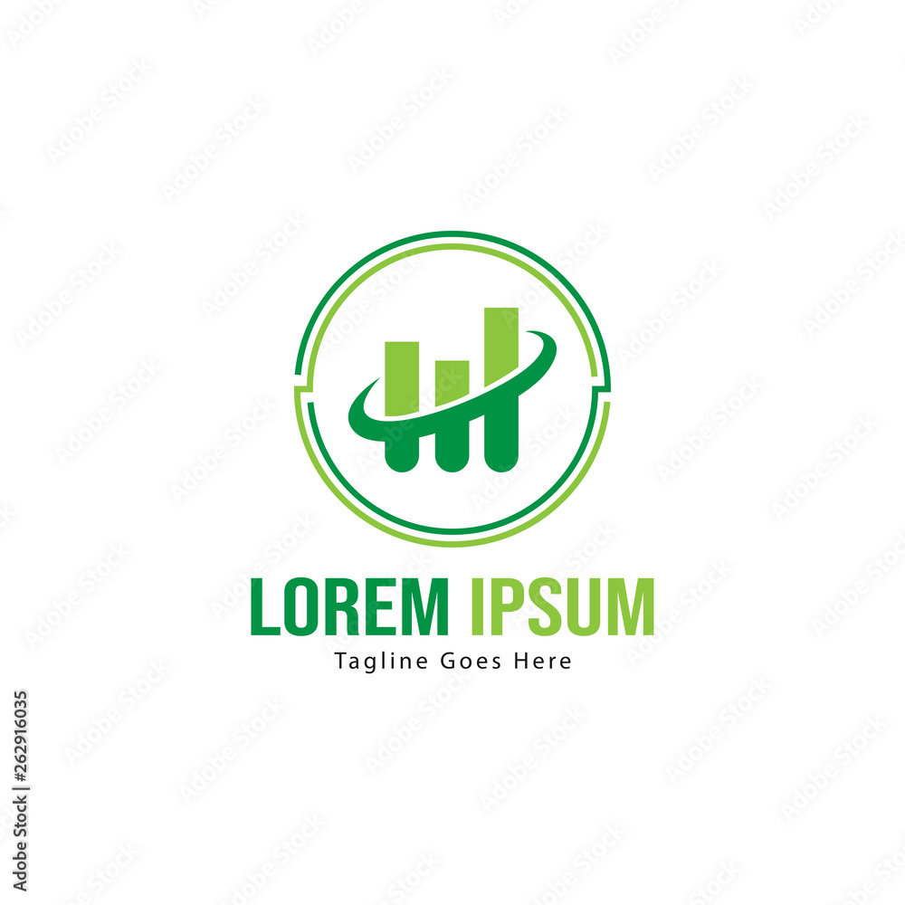 Chart logo template design. Chart logo with modern frame isolated on white background Chart logo template design. Chart logo with modern frame isolated on white background