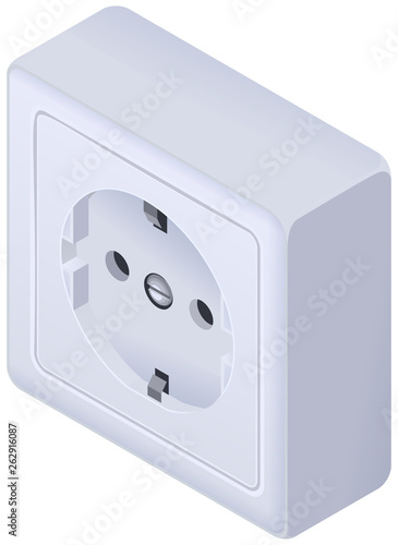 Power outlet wall socket euro standard isometric icon