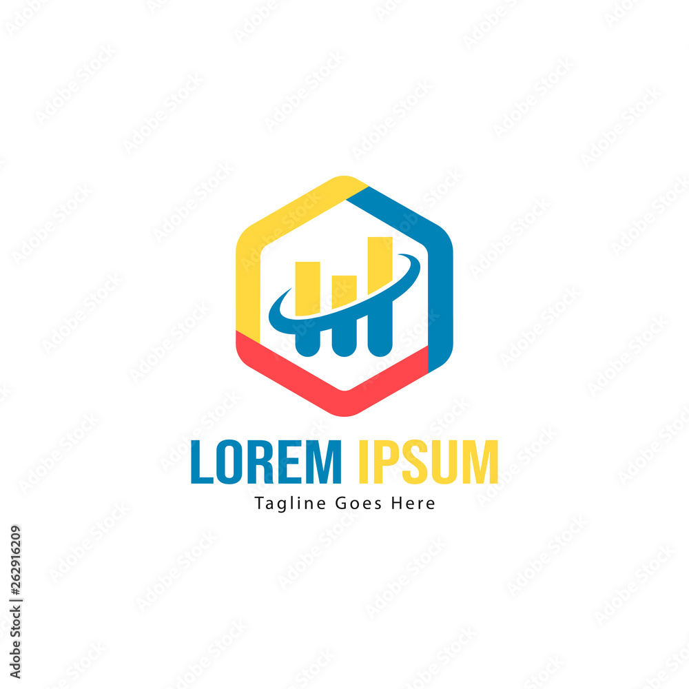 Chart logo template design. Chart logo with modern frame isolated on white background Chart logo template design. Chart logo with modern frame isolated on white background