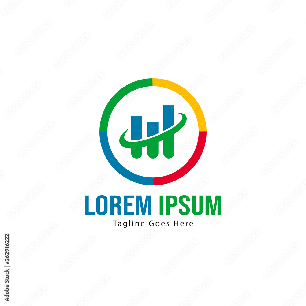 Chart logo template design. Chart logo with modern frame isolated on white background Chart logo template design. Chart logo with modern frame isolated on white background