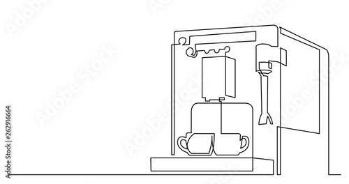continuous line drawing of coffee machine