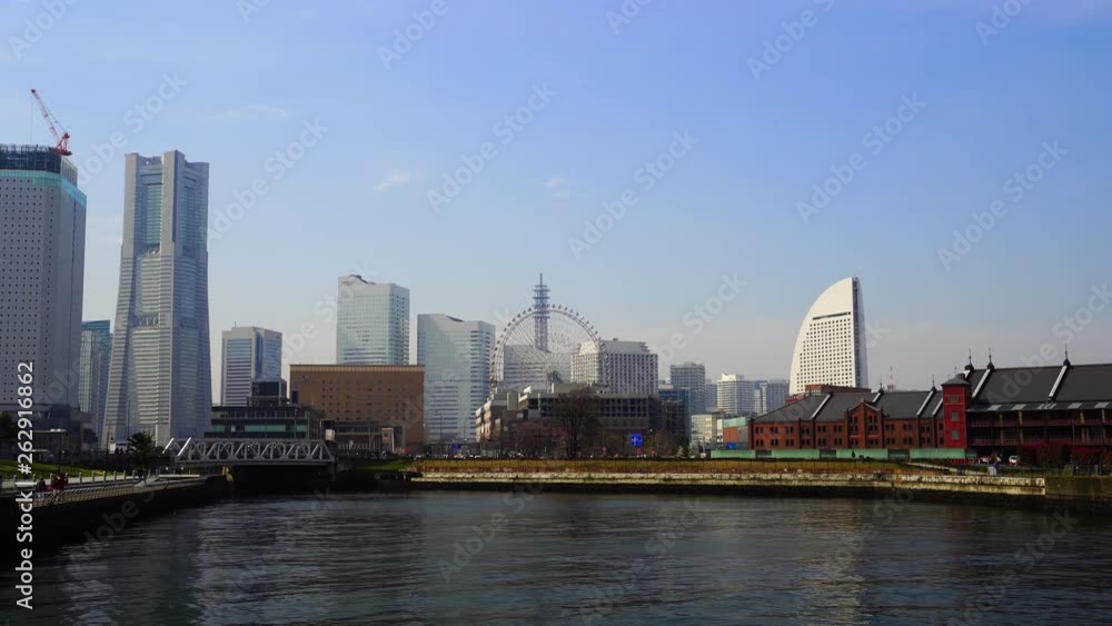 skyline of Minatomirai, view from the bay in Yokohama city, Japan skyline of Minatomirai, view from the bay in Yokohama city, Japan