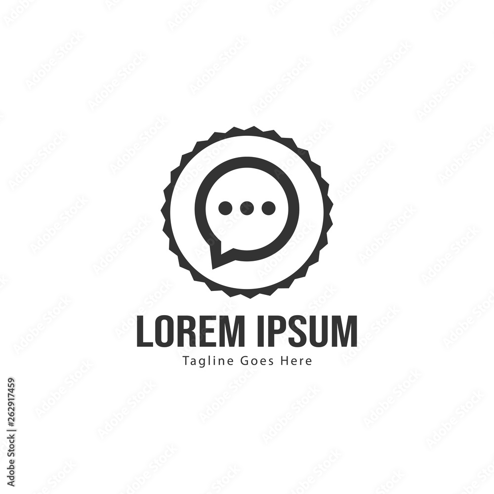 Chat logo template design. Chat logo with modern frame isolated on white background Chat logo template design. Chat logo with modern frame isolated on white background