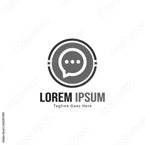 Chat logo template design. Chat logo with modern frame isolated on white background