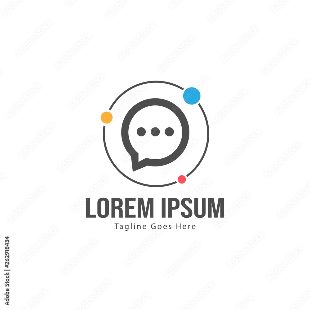Chat logo template design. Chat logo with modern frame isolated on white background Chat logo template design. Chat logo with modern frame isolated on white background