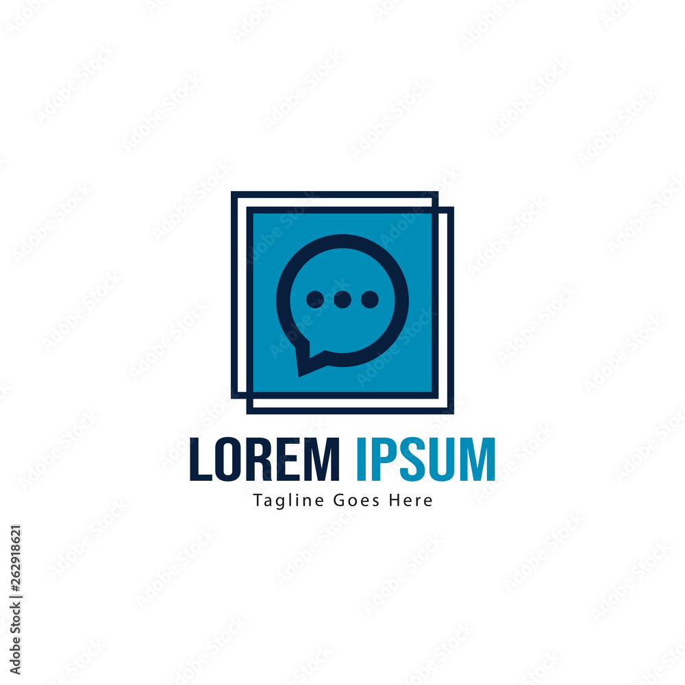 Chat logo template design. Chat logo with modern frame isolated on white background Chat logo template design. Chat logo with modern frame isolated on white background