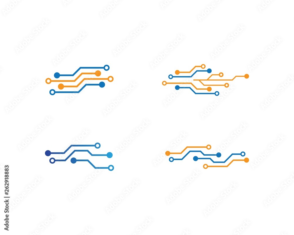circuit technology logo vector