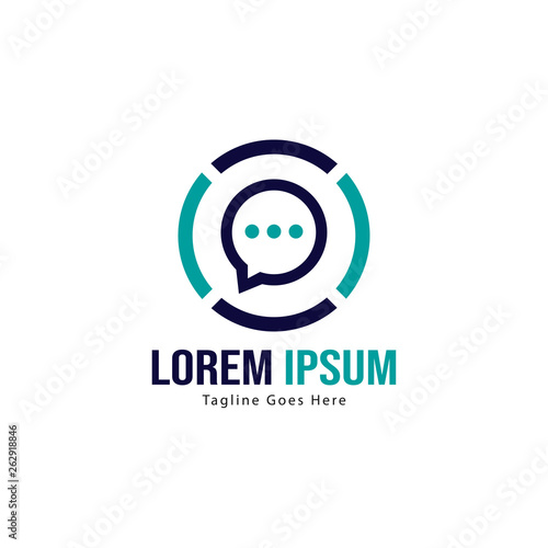 Chat logo template design. Chat logo with modern frame isolated on white background