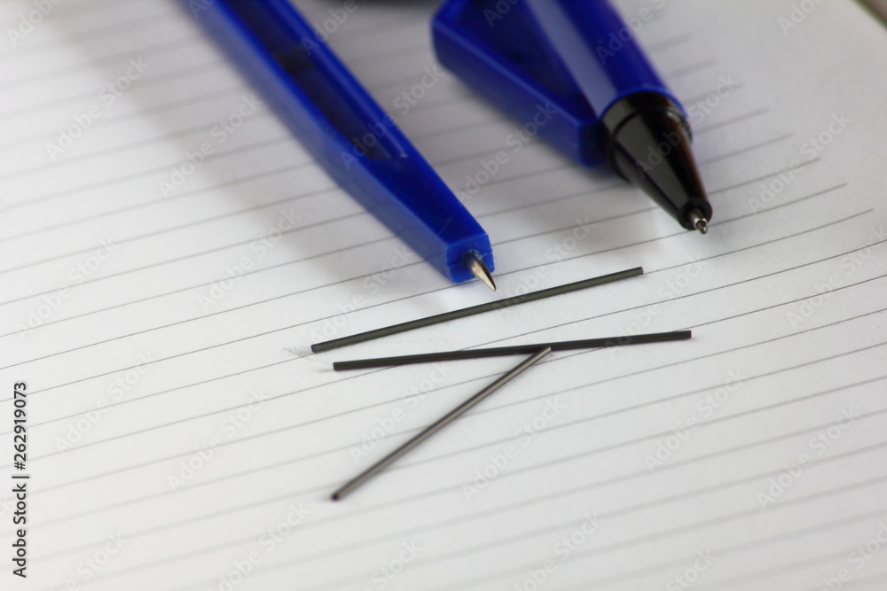 pencil and close up blank pages with lines of open notebook diary pencil and close up blank pages with lines of open notebook diary