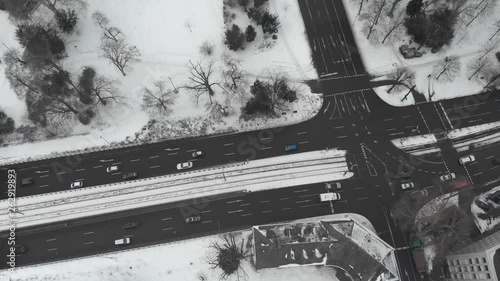 Duesseldorf winter drone flight photo