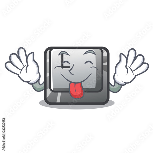 Tongue out button L on a game cartoon