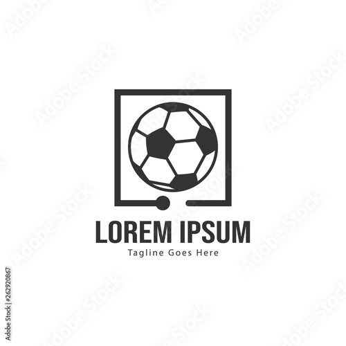 Football logo template design. Football logo with modern frame isolated on white background