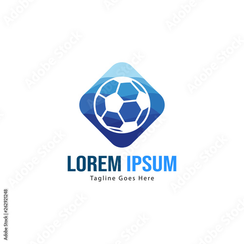 Football logo template design. Football logo with modern frame isolated on white background