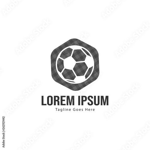 Football logo template design. Football logo with modern frame isolated on white background