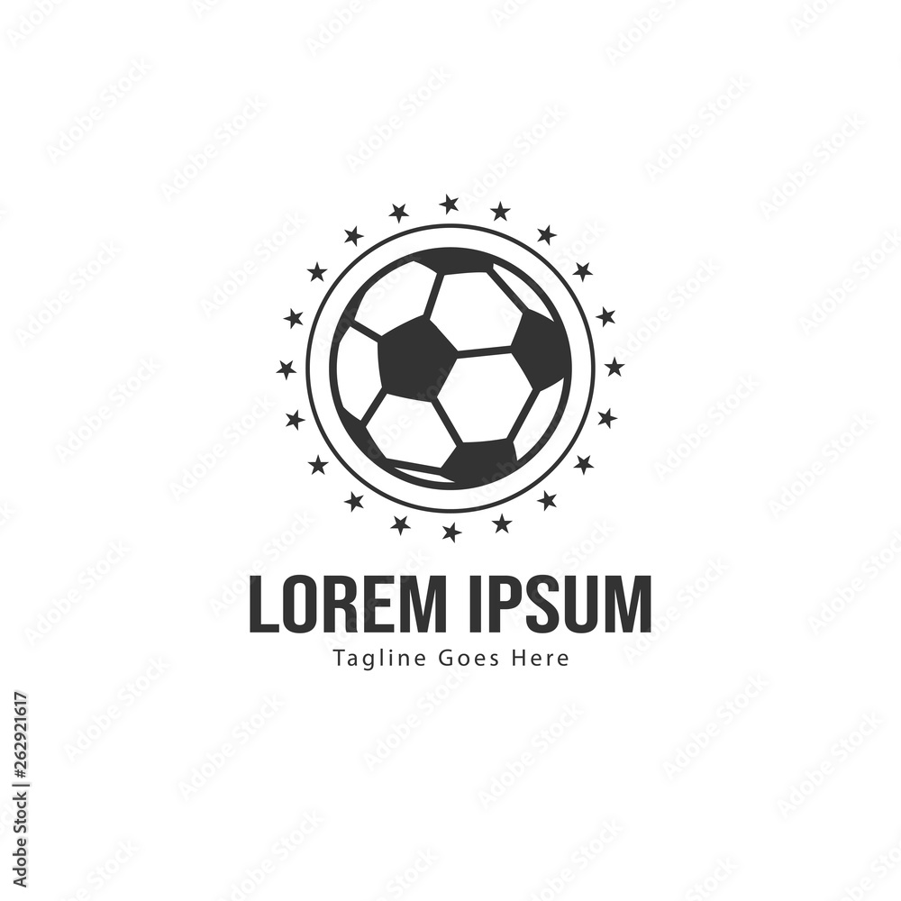 Football logo template design. Football logo with modern frame isolated on white background Football logo template design. Football logo with modern frame isolated on white background