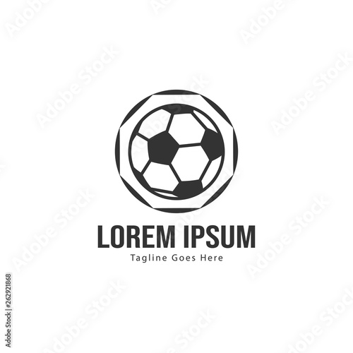 Football logo template design. Football logo with modern frame isolated on white background