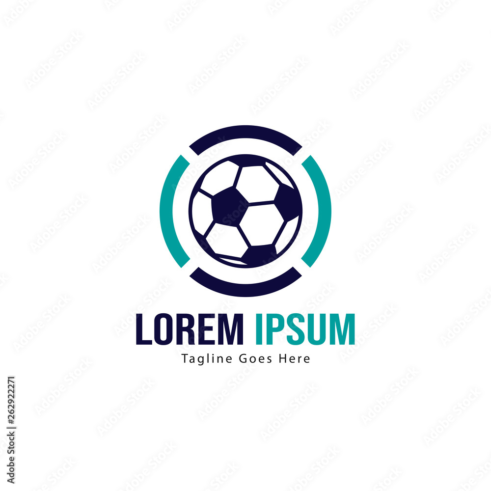 Football logo template design. Football logo with modern frame isolated on white background Football logo template design. Football logo with modern frame isolated on white background