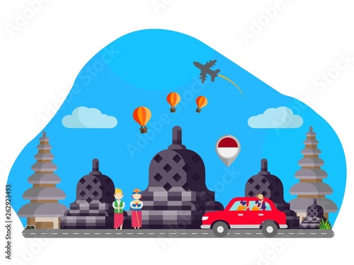 World Landmark Flat Illustration