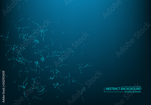 Abstract vector background. Futuristic polygonal style card. Background for business presentations. Molecular structure. Lines plexus in 3d. Cybernetic dots, creative banner.