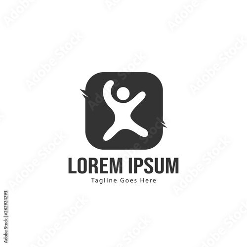 Kids logo template design. Kids logo with modern frame isolated on white background