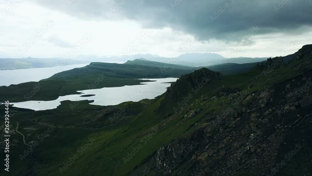 Scottish Highlands - Old Man of Storr, Isle of Skye (Aerial Shot) Scottish Highlands - Old Man of Storr, Isle of Skye (Aerial Shot)