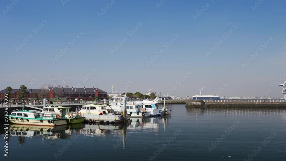 Scenery of port in Yokohama bay, Japan Scenery of port in Yokohama bay, Japan